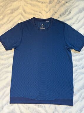 adidas Men's Ribbed Royal Blue Short-Sleeve Tee